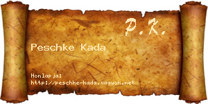 Peschke Kada névjegykártya